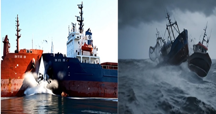 Reconstructed vessel collision simulation scenarios